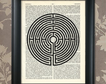 Labyrinth Print, Labyrinth Poster, Labyrinth Art, Labyrinth Decor, Labyrinth Gift, Labyrinth Present, Mystical Art, Sacred Geometry,