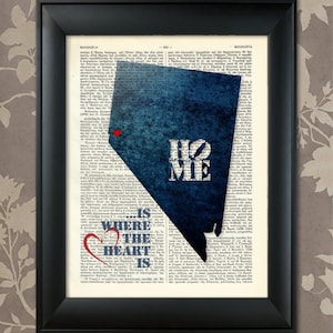 Nevada Art Print, Nevada Print, Nevada Map Art, Nevada Wall Art, Nevada Poster, Nevada Map Print, Nevada Map, Nevada Decor, Carte du Nevada