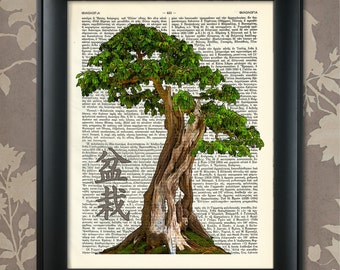 Impresión de árbol de bonsái, 1, impresión de bonsái, arte de bonsái, cartel de bonsái, decoración de bonsái, arte de pared de bonsái, bonsái japonés, arte japonés, decoración Zen