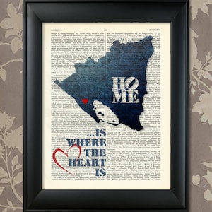 Nicaragua Art Print, Nicaragua Print, Nicaragua Map Art, Nicaragua Wall Art, Nicaragua Pride, Nicaragua Map Print, Nicaragua Map, Nicaraguan