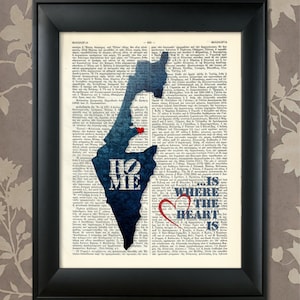 Israel Art Print, Israel Print, Israel Map Art, Israel Wall Art, Israel Pride, Israel Map Print, Israel Map, Israel Decor, Map of Israel