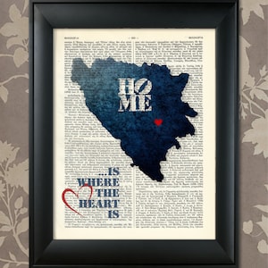 Bosnia Art Print, Bosnia Print, Bosnia Map Art, Bosnia Wall Art, Bosnia Poster, Bosnia Map Print, Bosnia Map, Bosnia Decor, Map of Bosnia