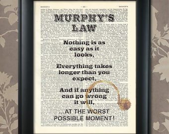 Murphy's Law ...in Action / Murphy's Law Print, Murphy's Law Art, Murphy's Law Humor, Murphy's Law Poster, Murphys Law Print, Murphys Law