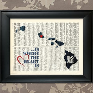 Hawaii Art Print, Hawaii Print, Hawaii Map Art, Hawaii Wall Art, Hawaii Poster, Hawaii Map Print, Hawaii Map, Hawaii Decor, Map of Hawaii