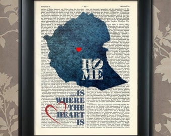 Ethiopia Art Print, Ethiopia Print, Ethiopia Map Art, Ethiopia Wall Art, Ethiopia Poster, Ethiopia Map Print, Ethiopia Map, Map of Ethiopia