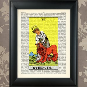 Strength, Tarot Card Print, Tarot Card Poster, Tarot Print, Tarot art, Tarot wall art, Tarot Gift, Tarot Cards, Tarot Deck, Major Arcana