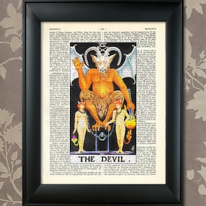 El diablo, Tarot Card Print, Tarot Card Poster, Tarot Print, Tarot art, Tarot wall art, Tarot Gift, Tarot Cards, Tarot Deck, Major Arcana
