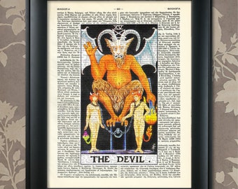 The Devil, Tarot Card Print, Tarot Card Poster, Tarot Print, Tarot art, Tarot wall art, Tarot Gift, Tarot Cards, Tarot Deck, Major Arcana