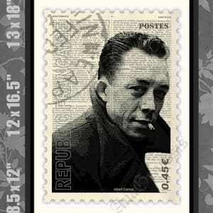SELLO de Albert Camus, impresión de Albert Camus, arte de Albert Camus, cartel de Albert Camus, regalo de Albert Camus, Albert Camus, Francia, filósofo francés