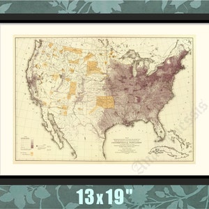 1874 US-Bevölkerungsdichte, amerikanische Geschichte, Amerika des 19.