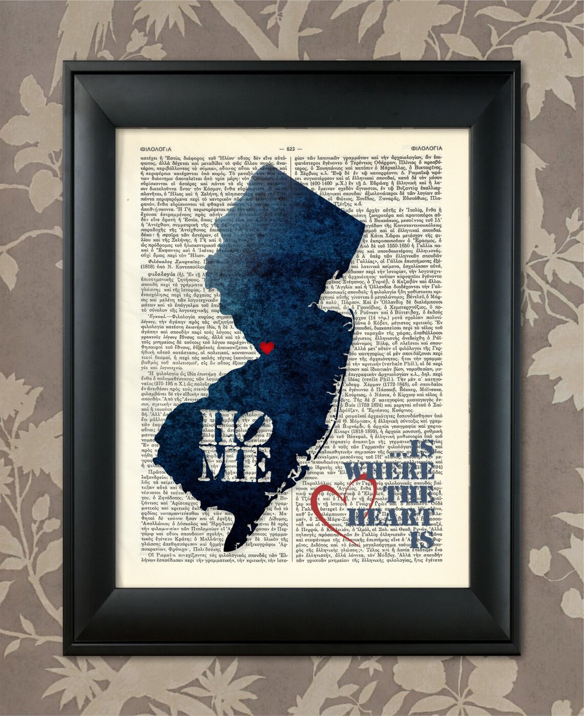 New Jersey Art Print New Jersey Print New Jersey Map Art Etsy