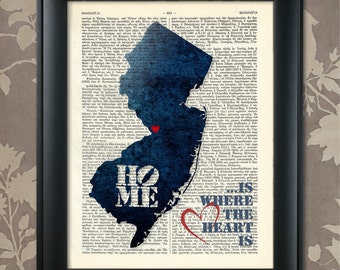 New Jersey Art Print, New Jersey Print, New Jersey Map Art, New Jersey Wall Art, New Jersey Pride, New Jersey Map Print, New Jersey Map