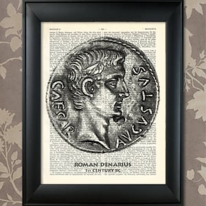 Roman Denarius, 1st Century BC, Ancient Coins Art, Coin Art, Coin Print, Coin Poster, Ancient Roman Coin, Ancient Roman Art,Ancient Rome