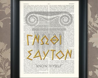 KNOW THYSELF, "Gnothi Sauton", Ancient Greek, Philosophical Advice, Greek Philosophy, Ancient Greek Wisdom, Philosophical Quote, Greece