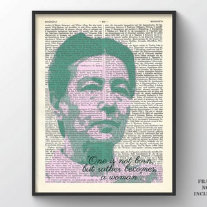 Simone de Beauvoir Cartel Cita Filósofa feminista existencialista francesa Cartel escritor Feminismo Icono París Activista Social Regalo para ella