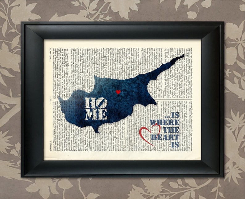 Cyprus Art Print Cyprus Print Cyprus Map Art Cyprus Wall Etsy