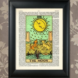 The Moon, Tarot Card Print, Tarot Card Poster, Tarot Print, Tarot art, Tarot wall art, Tarot Gift, Tarot Cards, Tarot Deck, Major Arcana