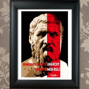 Plato Quote, Philosophical Quote, Philosophy Print, Democracy Quote, Great Philosophers, Plato Print, Ancient Greek, Ancient Greece, Hellas