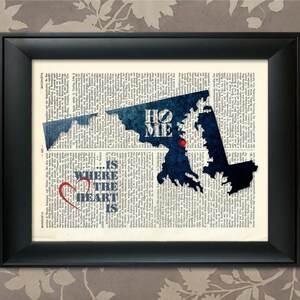 Maryland Art Print, Maryland Print, Maryland Map Art, Maryland Wandkunst, Maryland Pride, Maryland Map Print, Maryland Karte, Bundesstaat Maryland