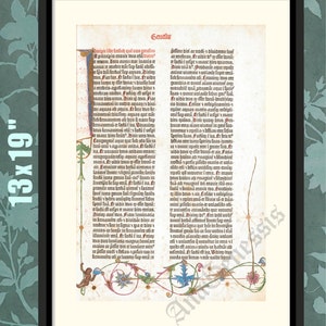 Gutenberg Bible, 1st Page, Genesis, Historical Print, Gutenberg Print, Gutenberg Art, Bible Print, Bible Art, Bible Poster, Bible Gift
