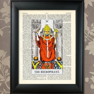 The Hierophant, Tarot Card Print, Tarot Card Poster, Tarot Print, Tarot art, Tarot wall art, Tarot Gift, Tarot Cards, Tarot Deck, Arcana