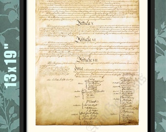 Constitución de los Estados Unidos, cuarta página, impresión de la constitución, arte de la constitución, decoración de la constitución, impresión histórica, arte histórico, decoración histórica, regalo