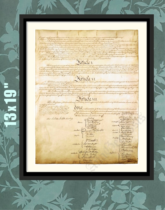 us constitution 4th page constitution print constitution etsy