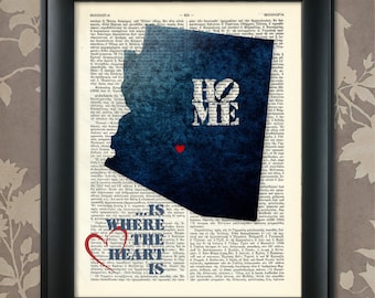 Arizona Art Print, Arizona Print, Arizona Map Art, Arizona Wall Art, Arizona Pride, Arizona Map Print, Arizona Map, State of Arizona