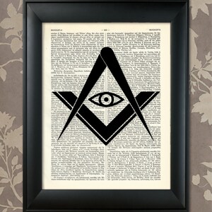 Francmasonería - El ojo que todo lo ve, cartel de la francmasonería, impresión de la francmasonería, arte de la francmasonería, arte de la pared de la francmasonería, arte de la francmasonería, masón libre