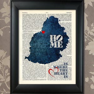 Benutzerdefinierte Mauretanien Kunst Poster, Zuhause ist, wo das Herz ist, Mauretanien Karte Kunst Wandkunst Wohnzimmer Dekor, Expat Geschenk für Sie, Heimweh Druck