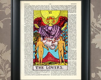 Gli Amanti, Tarot Card Print, Tarot Card Poster, Tarot Print, Tarot art, Tarot wall art, Tarot Gift, Tarot Cards, Tarot Deck, Major Arcana
