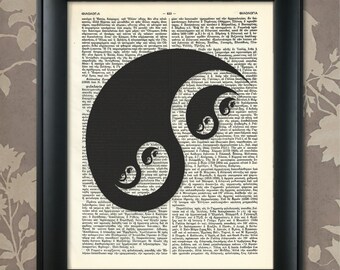 Fractal Yin Yang, Yin Yang Print, Yin Yang Art, Yin-Yang Decor, Yin-Yang Gift, Mystical Art, Mysticism Print, Yoga Art, Zen Art, Zen Print