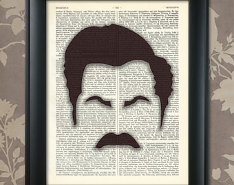Ron Swanson print, Ron Swanson poster, Ron Swanson art, Ron Swanson decor, Ron Swanson gift, Parks and Recreation,  Nick Offerman