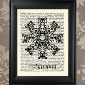 Dharma Wheel Print, Dharma Wheel Poster, Dharma Wheel Art, Dharma Wheel Decor, Dharma Wheel Gift, Mystical Art, Mysticism Print,Dharma Wheel