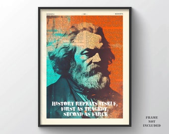 Karl Marx Quote Print German Philosophy Poster Communist Manifesto Leader Bakunin Anarchy wall art Socialist Leader Icon Liberal Gift USSR