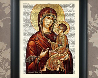 Virgin Mary, The Theotokos, Byzantine Art, Virgin Mary print, Virgin Mary poster, Virgin Mary gift, Virgin Mary, Virgin Mary art,Greek Icons