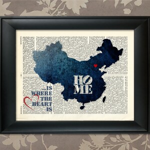 China Kunstdruck, China Druck, China Karte Kunst, China Wandkunst, China Stolz, China Karte Druck, China Karte, China Dekor, China Geschenk, Karte von China