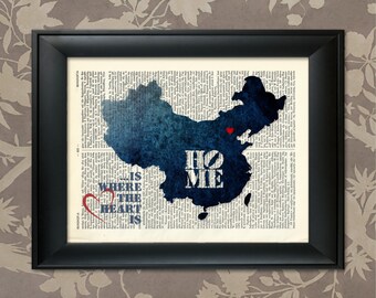 China Art Print, China Print, China Map Art, China Wall Art, China Pride, China Map Print, China Map, China Decor, China Gift, Map of China