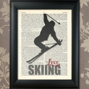 Skiing Print, Skiing Art, Sporting Art Print, Skiing Poster, Skiing Wall Art, Skiing Gift, Gift to a Teenager, Ski Print, Skiing Love Print