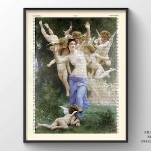 William Bouguereau Poster Die Gravur Französische Engel Bouguereau Giclee Gemälde Vintage Dekoration Kunstwerk Impressionist Realismus Wandkunst