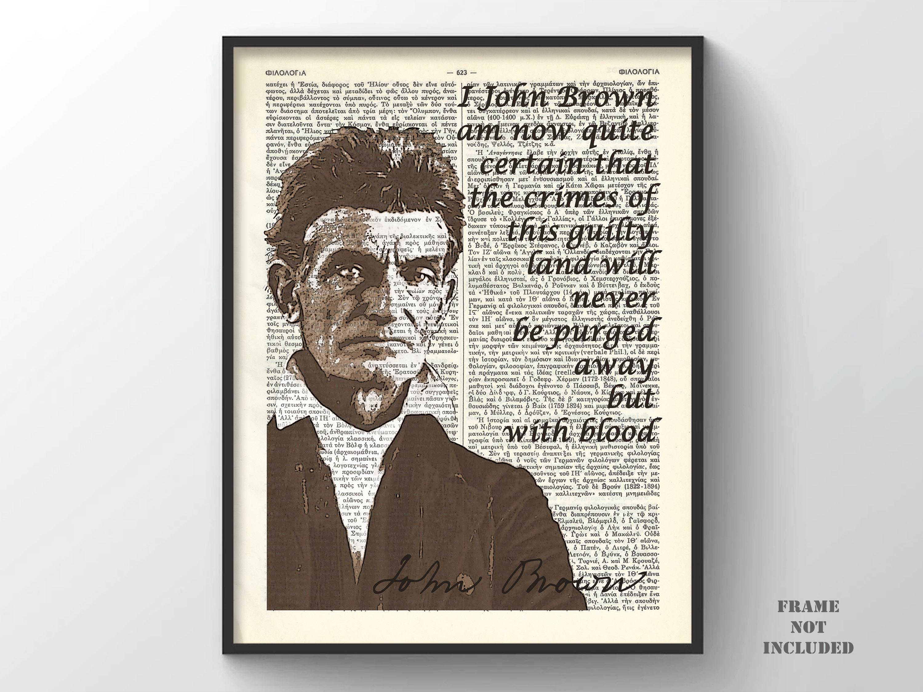 John Brown Quote, John Brown Poster, John Brown Art, Black History, African American Art, BLM, African American Poster