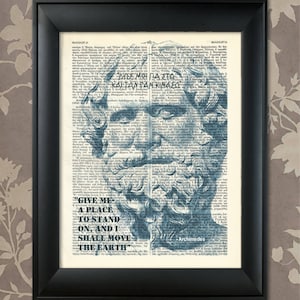 Archimedes, Scientific Quote, Scientific Print, Physics Print, Great Scientists,Archimedes Print,Ancient Greek,Science,Ancient Greece, Lever