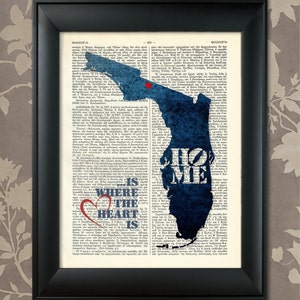 Florida Art Print, Florida Print, Florida kaart kunst, kunst aan de muur Florida, Florida Pride, Florida kaart afdrukken, Florida kaart, kaart van Florida