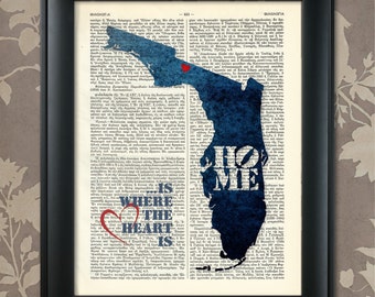 Florida Art Print, Florida Print, Florida Karte Kunst, Florida Wandkunst, Florida Pride, Florida Karte Print, Florida Karte, Karte von Florida