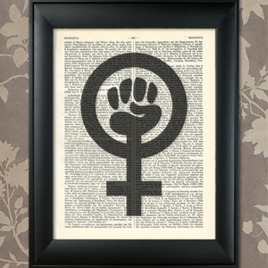 Feminist Symbol, Feminist Print, Feminist poster, Feminist Art, Feminist Gift, Feminism Art, Feminism Print, College Dorm Art, Office Print