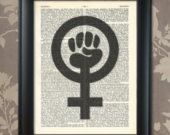 Feminist Symbol, Feminist Print, Feminist poster, Feminist Art, Feminist Gift, Feminism Art, Feminism Print, College Dorm Art, Office Print