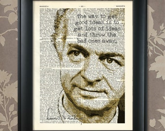 Linus Pauling Print, Linus Pauling Quote, Linus Pauling Poster, Linus Pauling art, Linus Pauling Decor, Chemist, Nobel Price, Scientist