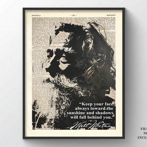 Walt Whitman Print Quote , Walt Whitman Poster Wall Art Poet Home Decor Walt Whitman poetry Gift for Him Inspirational Print Educational