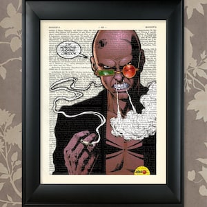 Spider Jerusalem, Inspired Art, Transmetropolitan, Spider Jerusalem Print, Upcycled Dictionary Art Print / Vintage Greek Encyclopedia