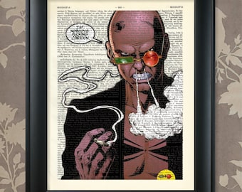 Spider Jerusalem, Inspired Art, Transmetropolitan, Spider Jerusalem Print, Upcycled Dictionary Art Print / Vintage Greek Encyclopedia